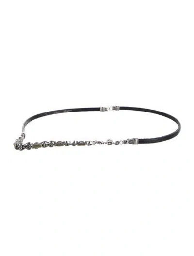 Pre-owned Brighton Skinny Leather Chain-link Belt In Neutrals