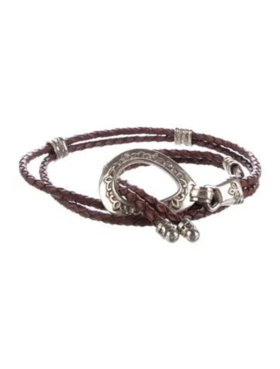 Pre-owned Brighton Skinny Leather Waist Belt In Brown