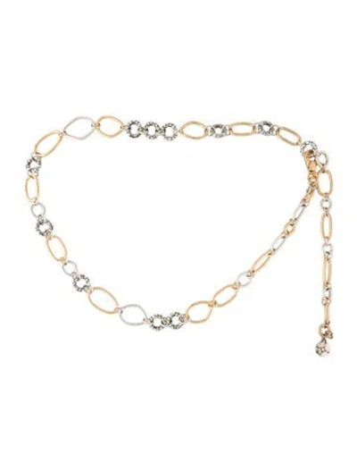 Pre-owned Brighton Skinny Metal Chain-link Belt In Gold