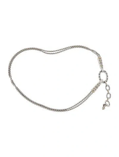 Pre-owned Brighton Skinny Metal Chain-link Belt In Silver