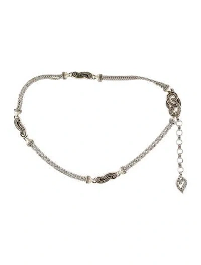 Pre-owned Brighton Skinny Metal Chain-link Belt In Silver