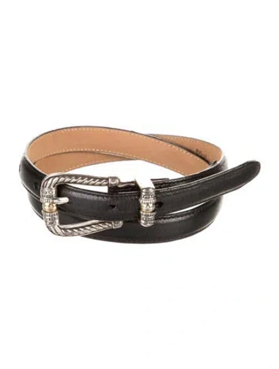 Pre-owned Brighton Skinny Patent Leather Belt In Black
