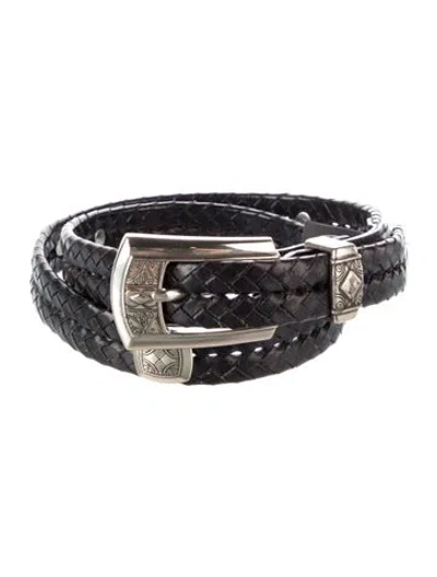 Pre-owned Brighton Skinny Vegan Leather Belt In Brown