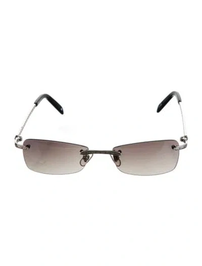 Pre-owned Brighton Square Gradient Sunglasses In Silver