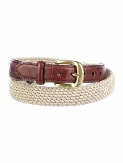 Pre-owned Brighton Straw Belt In Neutral