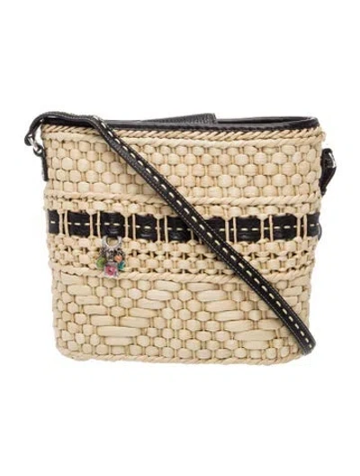 Pre-owned Brighton Straw Crossbody Bag In Neutral