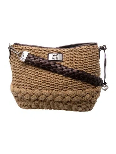 Pre-owned Brighton Straw Shoulder Bag In Brown