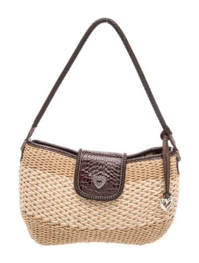 Pre-owned Brighton Straw Shoulder Bag In Neutral
