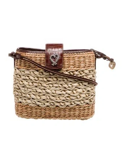 Pre-owned Brighton Straw Shoulder Bag In Neutral