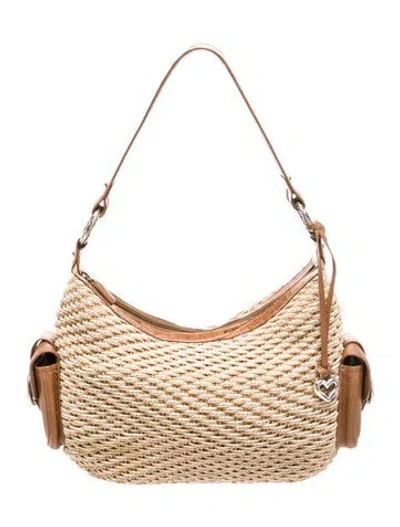 Pre-owned Brighton Straw Shoulder Bag In Neutral