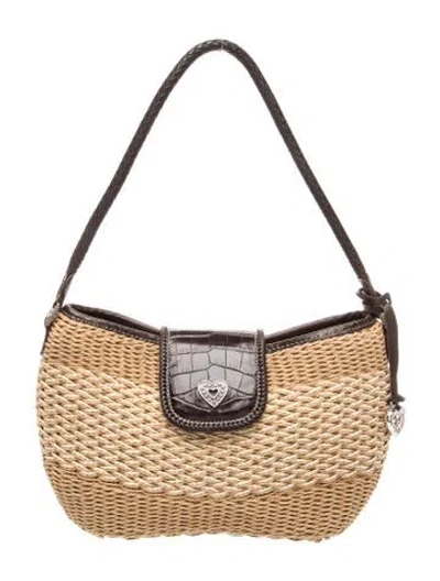 Pre-owned Brighton Straw Shoulder Bag In Neutral