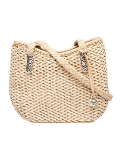 Pre-owned Brighton Straw Shoulder Bag In Neutrals
