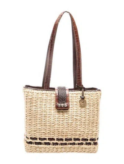 Pre-owned Brighton Straw Shoulder Bag In Neutrals
