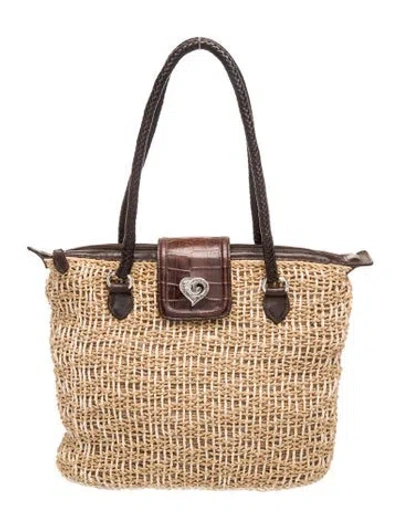 Pre-owned Brighton Straw Shoulder Bag In Neutrals