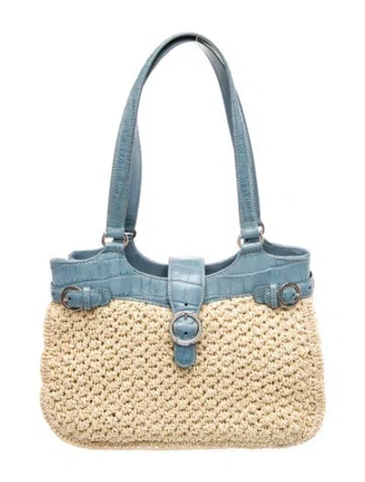 Pre-owned Brighton Straw Top Handle Bag In Neutral