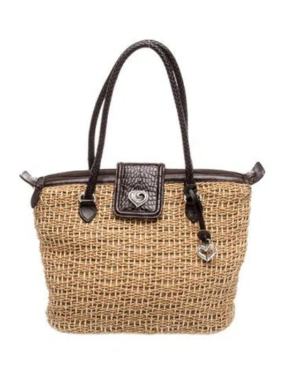 Pre-owned Brighton Straw Top Handle Bag In Neutral