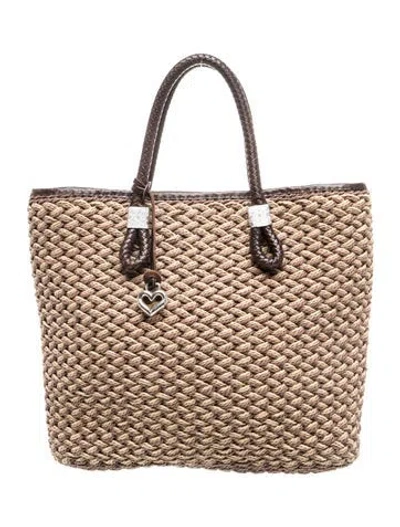 Pre-owned Brighton Straw Top Handle Bag In Neutral