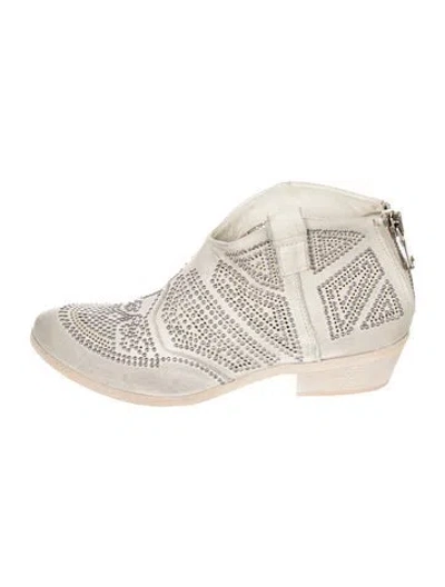 Pre-owned Brighton Suede Patterned Boots In Neutrals
