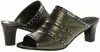 Brighton Teri Pewter Peep Toe Leather Heeled Sandal In Silver