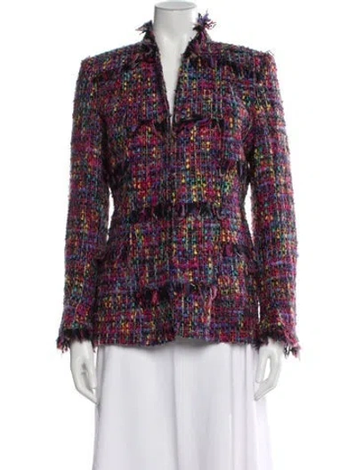 Pre-owned Brighton Tweed Pattern Blazer In Multi