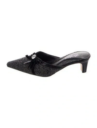 Pre-owned Brighton Tweed Tweed Pattern Mules In Blue