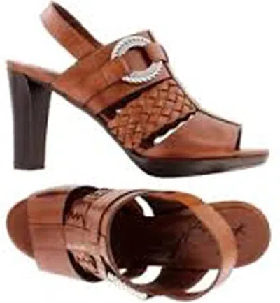 Brighton Venti Carmel Leather Open Toe Shoe In Brown