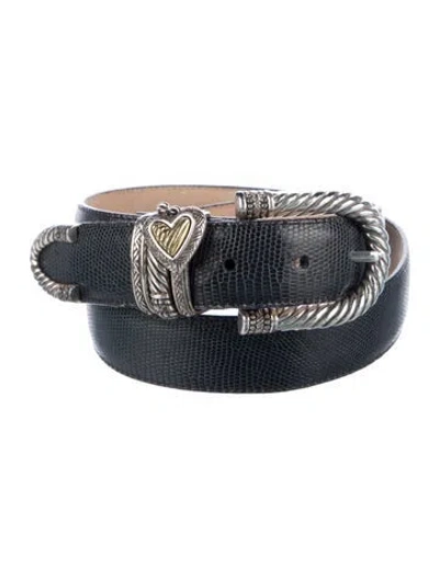 Pre-owned Brighton Vintage Leather Belt In Black