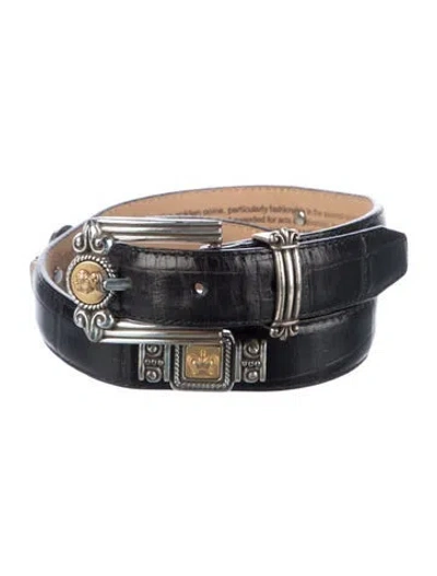 Pre-owned Brighton Vintage Leather Belt In Black