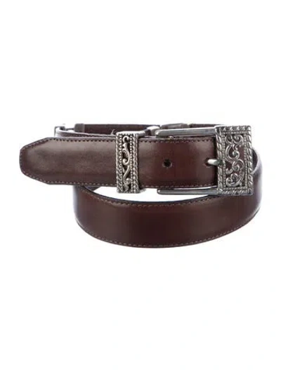 Pre-owned Brighton Vintage Leather Waist Belt In Brown