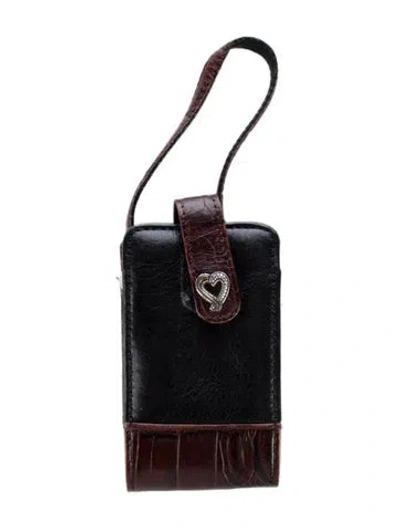 Pre-owned Brighton Vintage Phone Case With Handle Strap In Brown