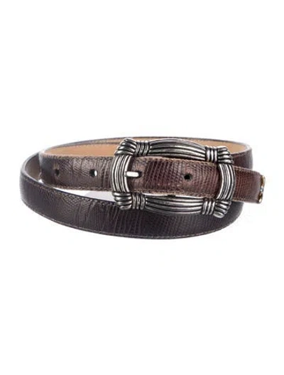 Pre-owned Brighton Vintage Skinny Belt In Brown