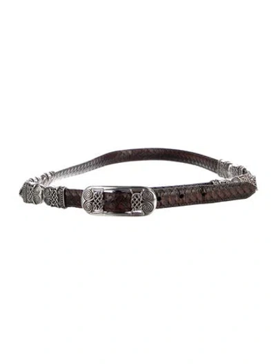 Pre-owned Brighton Vintage Skinny Belt In Multi