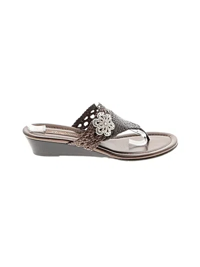 Pre-owned Brighton Wedges In Brown