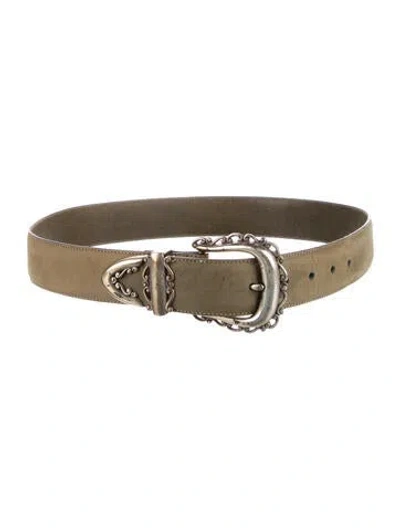 Pre-owned Brighton Wide Suede Belt In Neutral
