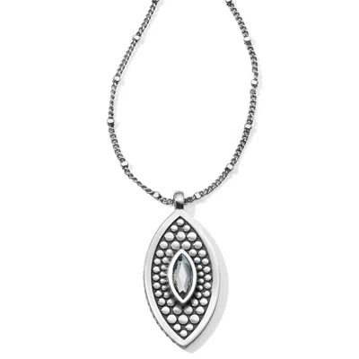 Brighton Woman's Pebble Disc Marquise Necklace In Silver