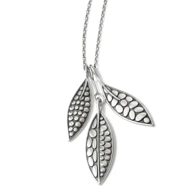 Brighton Woman's Pebble Leaf Convertible Trio Necklace In Silver