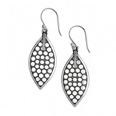Brighton Woman's Pebble Leaf Reversible French Wire Earrings In Silver