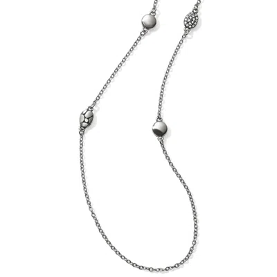 Brighton Woman's Pebble Mix Long Necklace In Silver