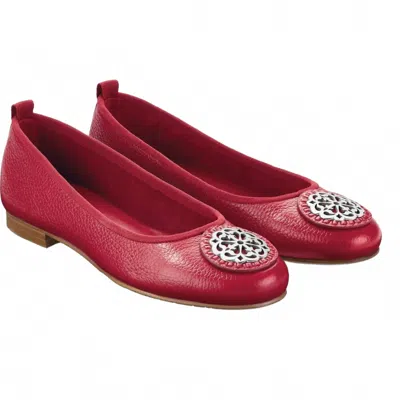 Brighton Women's Aleta Ballerina Flats In Lipstick In Red