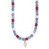Brighton Women's Americana Beach Pearl Charm Necklace In Silver Plated In Multi