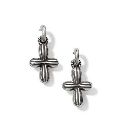 Brighton Women's Amphora Cross Post Hoop Earrings In Silver In Metallic