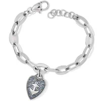 Brighton Women's Anchor And Soul Link Bracelet In Silver/blue In Multi
