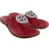 Brighton Women's Ariana Flat Sandal In Lipstick In Red