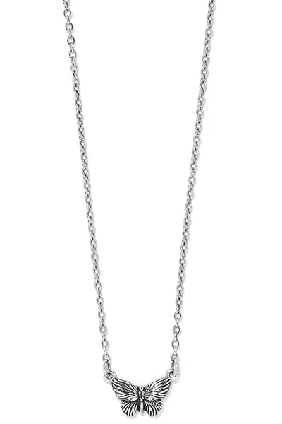 Brighton Women's Bloom Petite Butterfly Necklace In Silver In Metallic