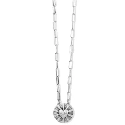 Brighton Women's Celeste Heart Necklace In Silver In Metallic