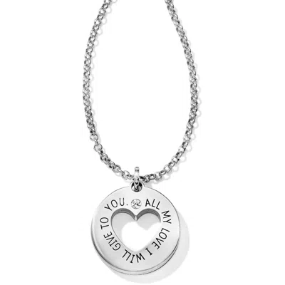 Brighton Women's Circle Of Love Pendant Necklace In Silver In Metallic