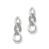 Brighton Women's Cleo Pave Link Post Drop Earrings In Silver Plated