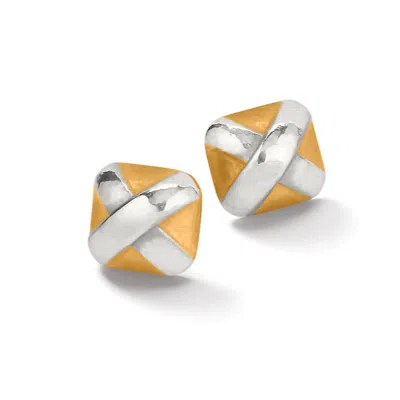 Brighton Women's Entrata Square Post Earrings In Silver-gold