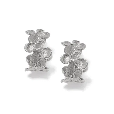 Brighton Women's Everbloom Petal Hoop Earrings In Silver