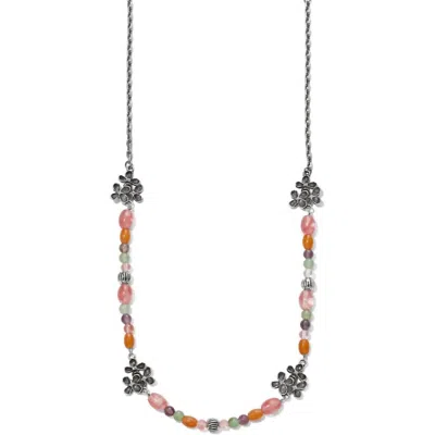 Brighton Women's Everbloom Trellis Short Necklace In Silver-multi In Gray